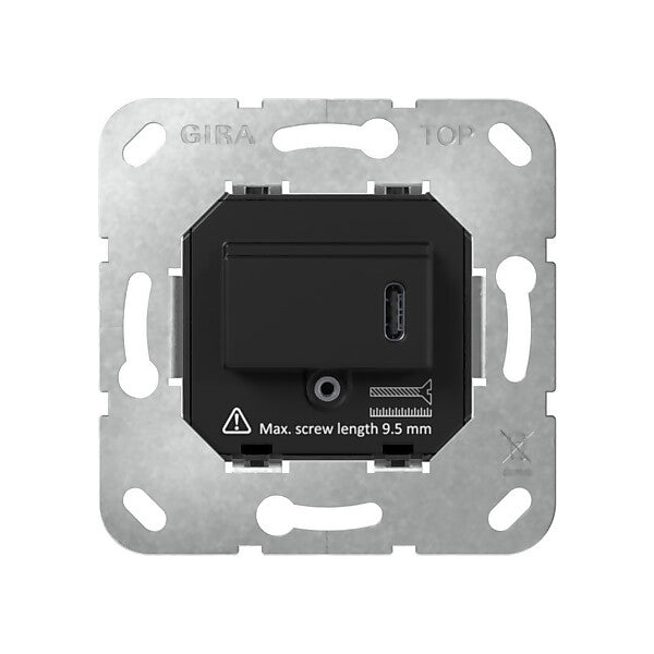 Gira USB-Spannungsversorgung Typ C Einsatz sw 236300